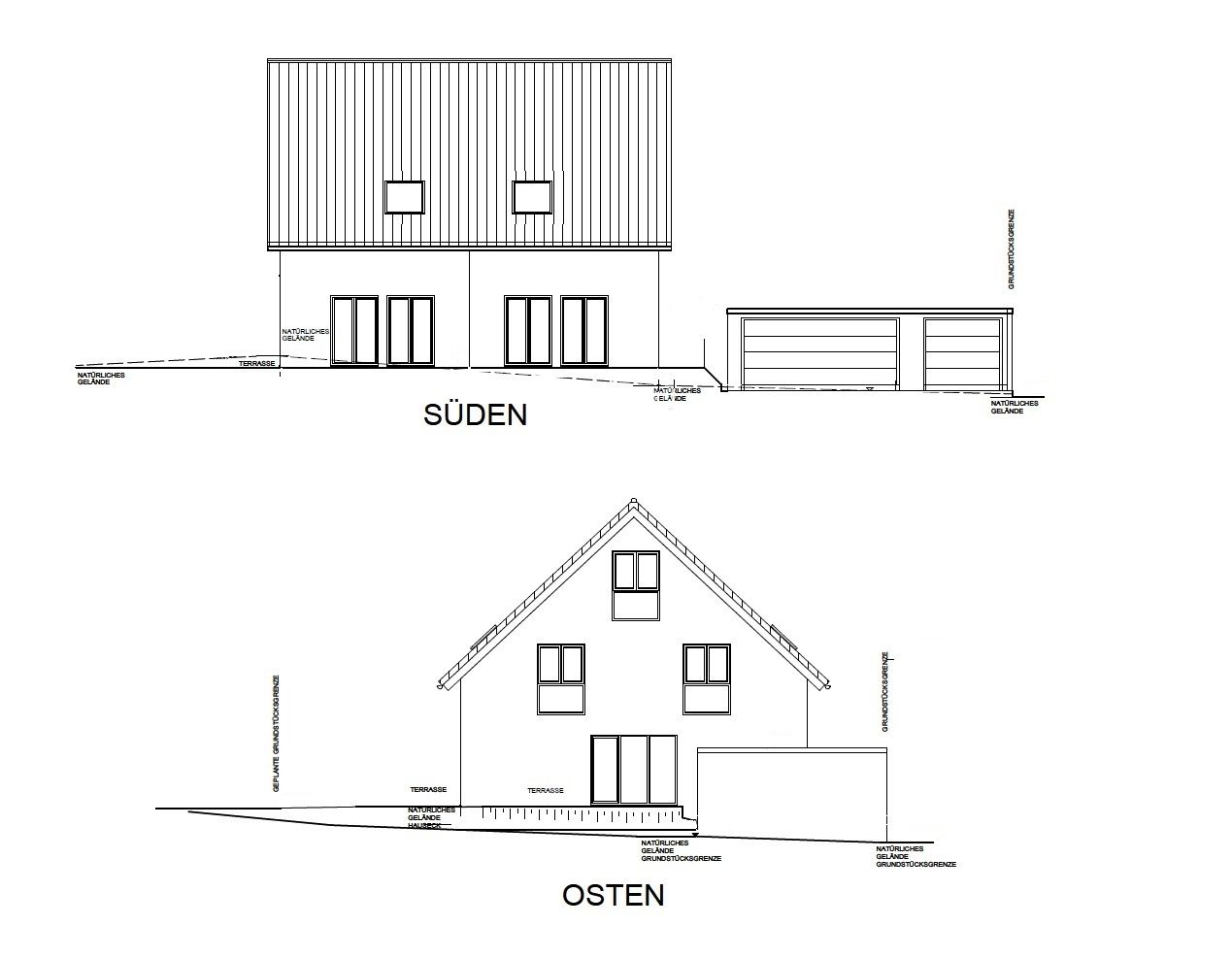 Ansicht Süden, Osten